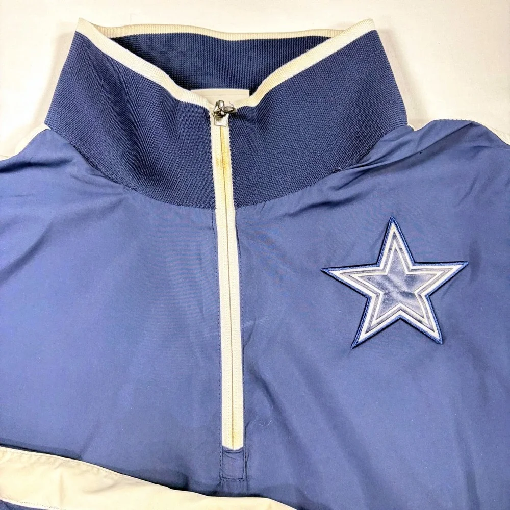 Vintage 90s Nike Dallas Cowboys Windbreaker Jacket Thrashed Distressed Mens M
